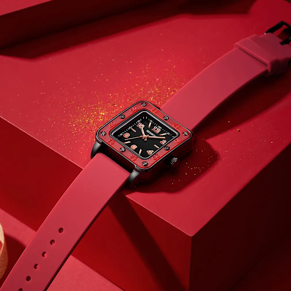 ÅTERFÖDELSE Hot Sell Mode Dam Silikon Japan Movement Quartz Watch För Dam Vattentät Kvinnlig Klocka Dam Klockor 2022 leather black(.235)