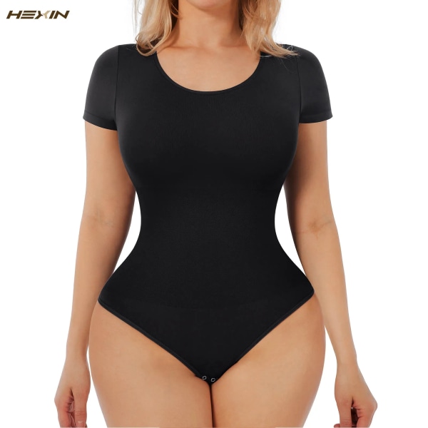 Attraktiv sömlös Body Shaper Plus Size Body Midja Cincher String Underkläder Magen Skims Shapewear Black 3XL-4XL