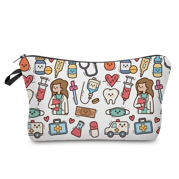 Sjuksköterska printed kosmetisk organizer Högkvalitativ förvaringsväska för barn Praktisk sminkväska för kvinnor Tecknad mini case hz1546 Nurse Bag