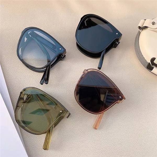 Mode hopfällbara fyrkantiga solglasögon dam överdimensionerade solglasögon män Retro svarta solglasögon solglasögon glasögon UV400 Oculos De Sol B-5