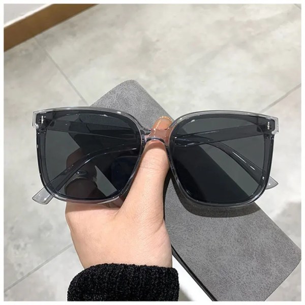 OIMG Vintage fyrkantiga solglasögon Dam överdimensionerade solglasögon Herr Retro Svarta Solglasögon Skärmar Goggle UV400 Oculos De Sol grey As Picture