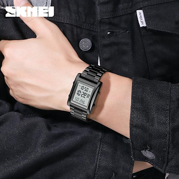 SKMEI Herrklockor Mode LED Herr Digital Armbandsur Chrono Count Down Alarm Hour For Herr reloj hombre 1812 montre homme Gold