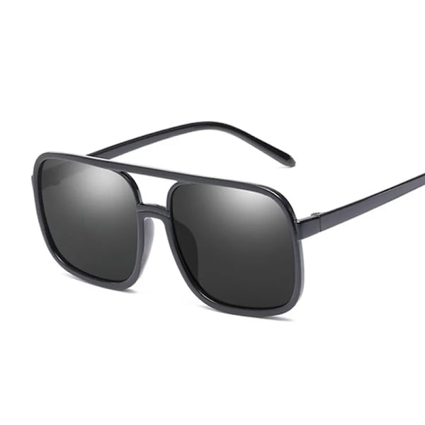 Svart fyrkantig överdimensionerade solglasögon Kvinna Stor båge Rosa solglasögon Kvinnlig Spegel Oculos Unisex gradient Hip Hop nyanser Black Pink