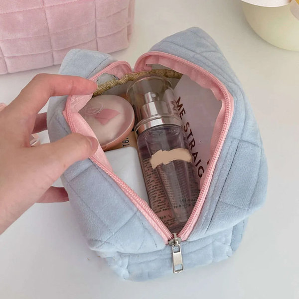 Stor kapacitet Rosa Vit Blå Plysch sminkväska Case Söt studentförvaringsväska Mjuk multifunktionell kosmetisk väska Organizer Purple(.299)