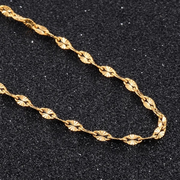 Hot-Sälja rostfritt stål Dam Halsband Personliga modesmycken kan vara Gold 70cm Length