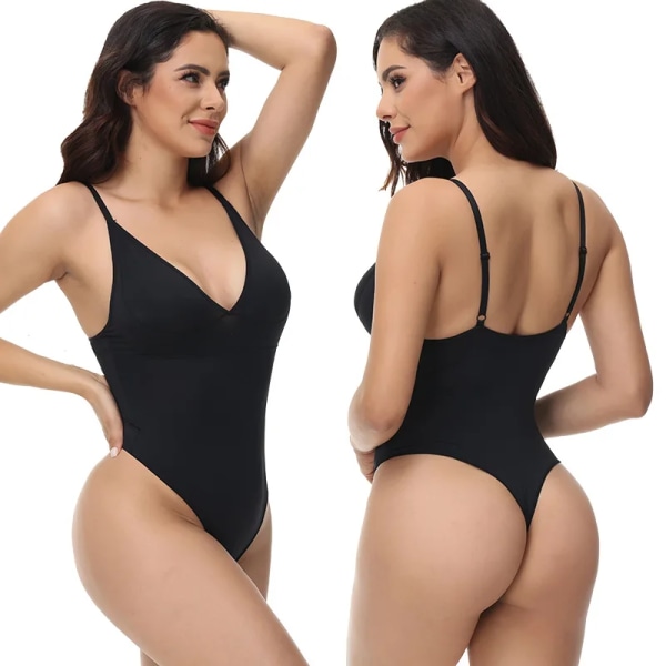T-Shaping Beauty Back Base-on Body Shaping Kläder Kroppshög Elastisk Kroppsformning Spårlösa magformande Underkläder för kvinnor Black L