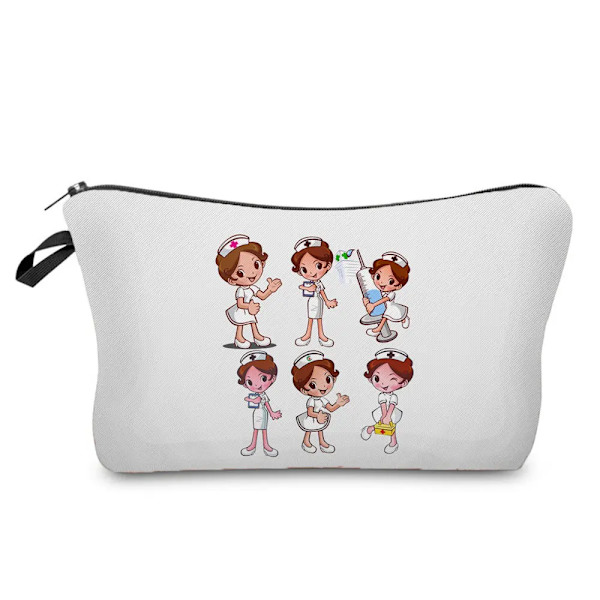 Sjuksköterska printed kosmetisk organizer Högkvalitativ förvaringsväska för barn Praktisk sminkväska för kvinnor Tecknad mini case hz1541 Nurse Bag