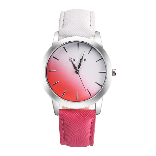 UTHAI BK25 Mode Liten Fresh Bälte Girl Watch Candy Gradient Color Student Watch Life Vattentät white-red