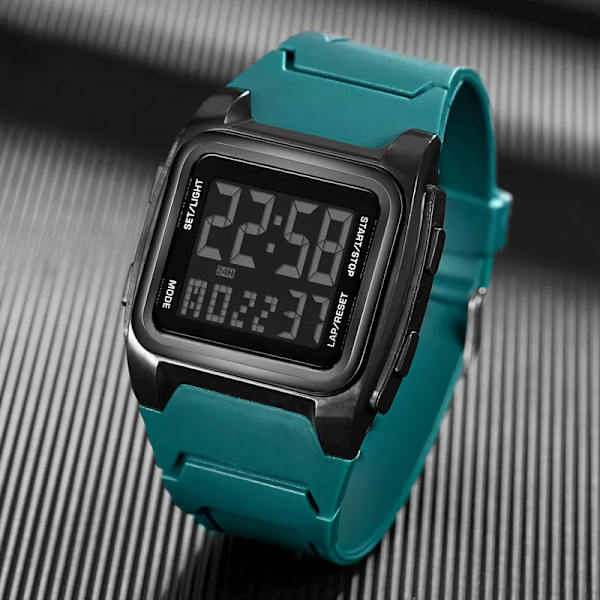 POSHI Märke Watch Mode LED Digital Vattentät För män Alarm Week Stoppur Militär elektronisk manlig klocka Reloj Hombre red