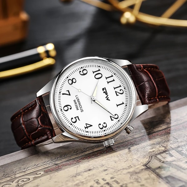 Light Up Watch Dial Full Luminous Face 40mm Easy Reader Rostfritt stål Rem 3ATM Silver