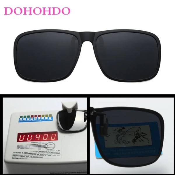 DOHOHDO New Square Polarized Solglasögon För Män Kvinnor Flip Up Clip On Solglasögon Utomhus Förarglasögon Körglasögon Oculos Blue as show