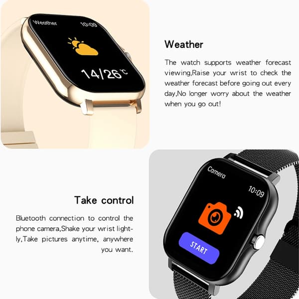 Nyt Bluetooth Opkald Smartwatch 1.69 \" Silver Silicone