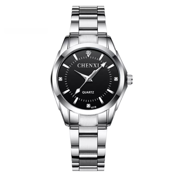 6 färger CHENXI Watch Lyx Kvinnor Casual Vattentät watch Kvinnor Modeklänning Strassarmbandsur CX021B 021B Black Dial