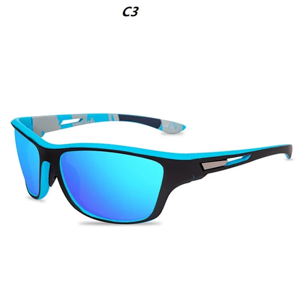 Ny design polariserade glasögon Män Kvinnor Fiskeglasögon Solglasögon Camping Vandring Köra Glasögon Sport Solglasögon C3 Blue As Pirture