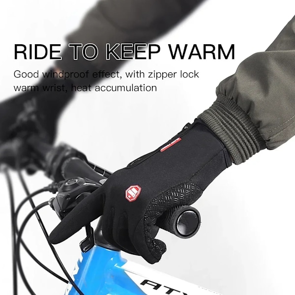 Höst Vinter Motorcykelhandskar För Män Kvinnor Vindtäta Anti-Slip Touchscreen Fleece Håll Varma Handskar Motorcykelhandskar Guante Red