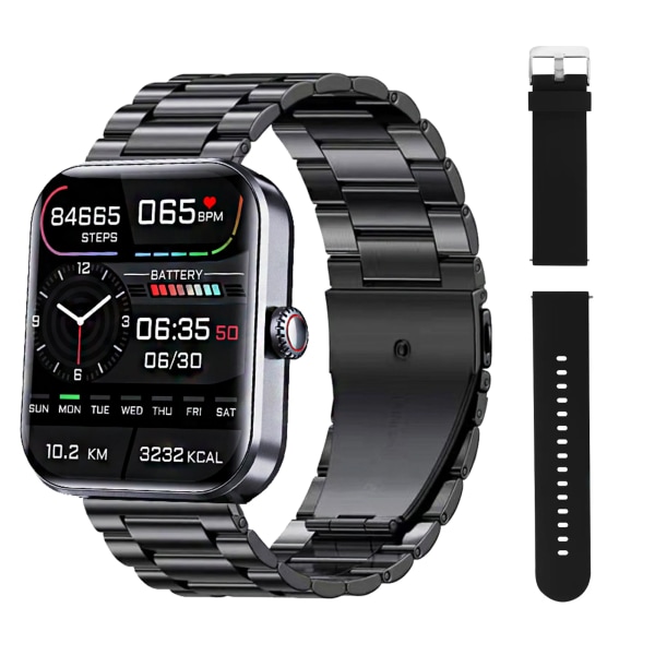 ZZYSMART Smart Watch F57L VIP Blodsocker Socker Män Kvinna Smartwatch Ny 1,9 tum Kroppstemperatur 50+ Sport Black Black