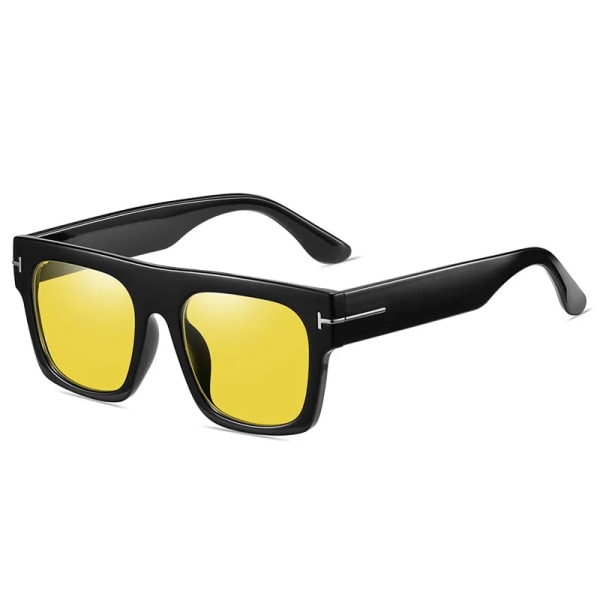 Överdimensionerade fyrkantiga solglasögon för män Vintage Flat Top Solglasögon Mode Damsolglasögon Lyx märkesdesigner Tom Eyewear C2 Yellow As Picture