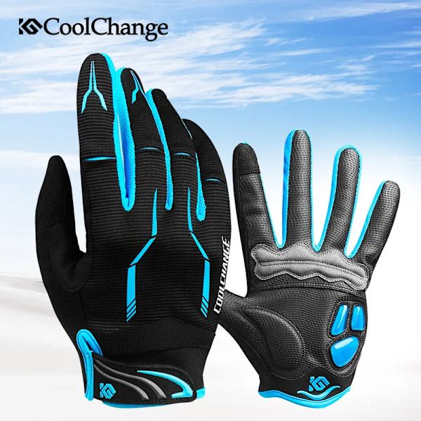 CoolChange Touch Screen Cykelhandskar för män GEL Pad Full Finger Bike Cykelhandskar MTB BMX Road Mountain Bike Cykelhandske Red M