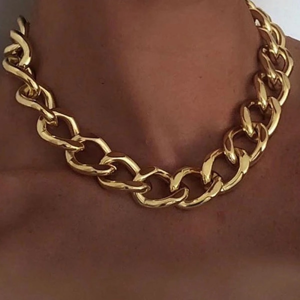 17 km mode flerlagers ormkedja halsband för kvinnor vintage guldfärg pärlchoker tröja halsband fest smycken gåvor CS51856