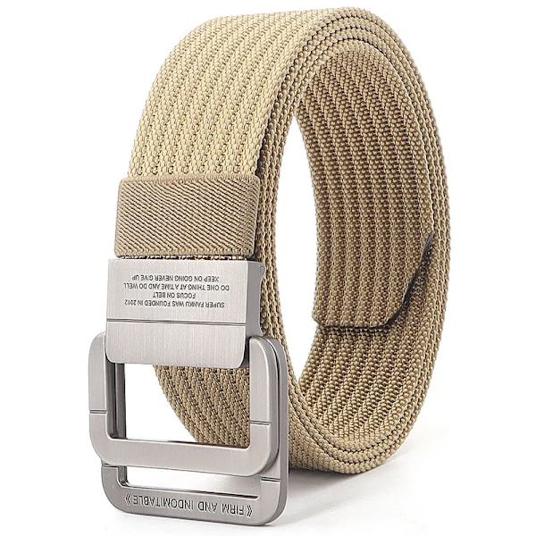 Snygga män Bälten Dubbla ringar Metall Skjutspänne Canvas Stickad Snabbtorkande Jeans Accessoarer Utomhus midjerem Unisex Cinto Color11 130cm