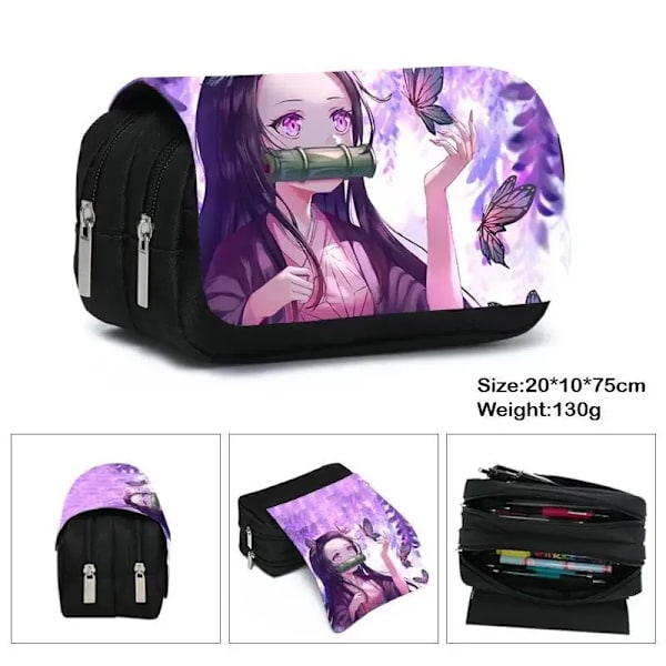 Anime Demon Slayer Kimetsu No Yaiba Case Dragkedja Sminkväska Penna Brevpapper Väskor Catoon Pencil Box kvinna Kosmetikväska fgqbbguimie05