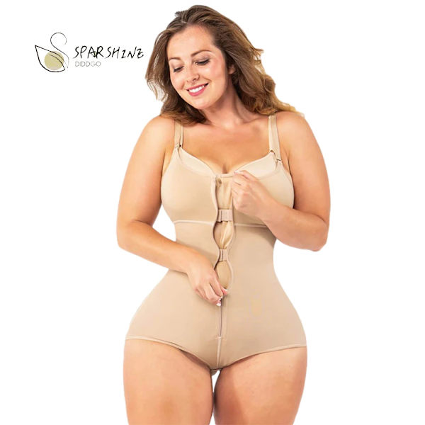 Hiphugger Body Shaper med BH | Butt Lifter Mage Control Passform Everyday Front Zip Sculpting Shapewear Trosa Black M