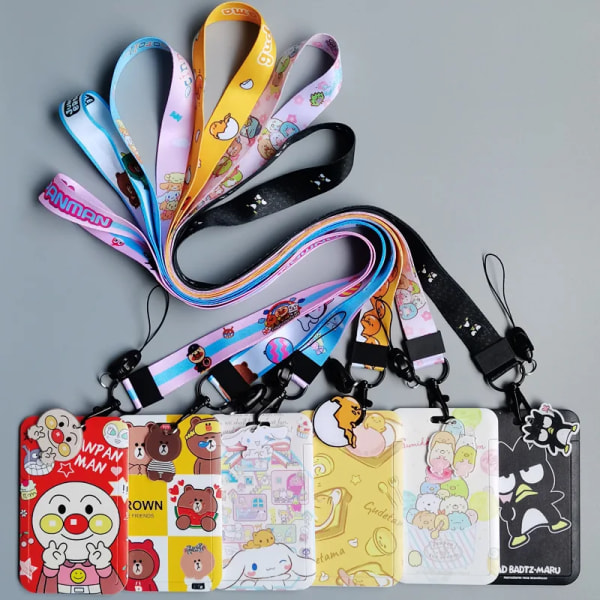 1 set japanska animekortfodral kortsnodd nyckel Lanyard Cosplay-emblem ID-kort Hållare Halsband MB-18