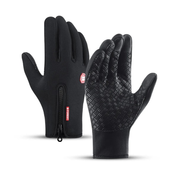 1st Unisex Touchscreen Vinter Thermal Varma Helfingerhandskar för Cykling Cykel Cykel Skidor Utomhus Camping Vandring Motorcykel Black L