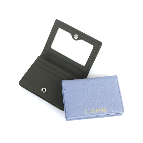 Visitkortshållare Dam Bifold Läder Kreditkortsfodral Case Anpassad Män Ko Äkta Läder yellow2