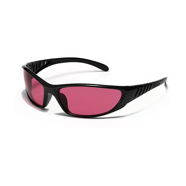Retro Y2K Solglasögon Utrikeshandel Hip Hop Style Körglasögon Steampunk Goggles Gothic Oculos De Sol UV400 C05 Black Red As Photos Showing
