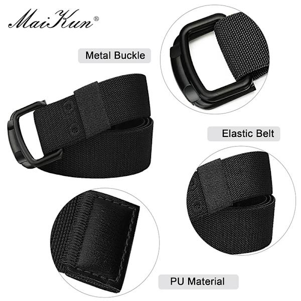 Maikun bälte för män Canvas bälte Stor storlek Stretch Casual justerbart bälte ArmyGreen 115cm