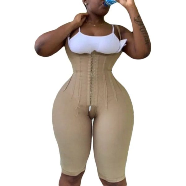 Fajas Colombianas fri byst Knälångt kompressionsplagg med tunna remmar Ögonkrok Skims Kim Kardashian Purple XL