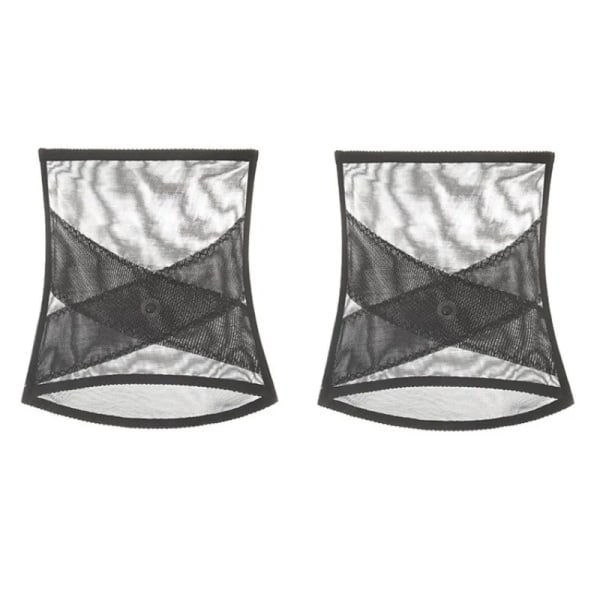 【En sekunds kroppsskulptering】 Cross Mesh gördel för midjeformning kvinnors shapewear starkt formade cross mesh gazebälte 1/2st Black Chip model x 2 XL62-70kg