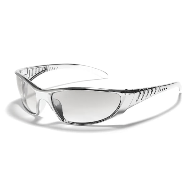 Cateye Glasögon Punkstil Solglasögon Kvinnor Sommarmode Glasögon Y2k Framtida Teknik Sense Solglasögon Män Kvinnor Trendglasögon silver B Other