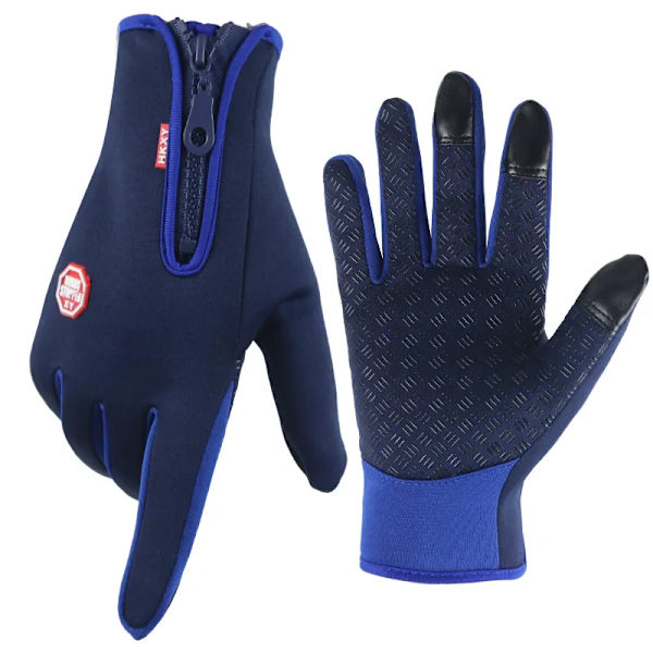 WinterThermal Cykelhandskar Cykel Varm Pekskärm Full Finger Handske Vattentät Utomhus Cykel Skidåkning Fiske Motorcykelridning Deep blue M