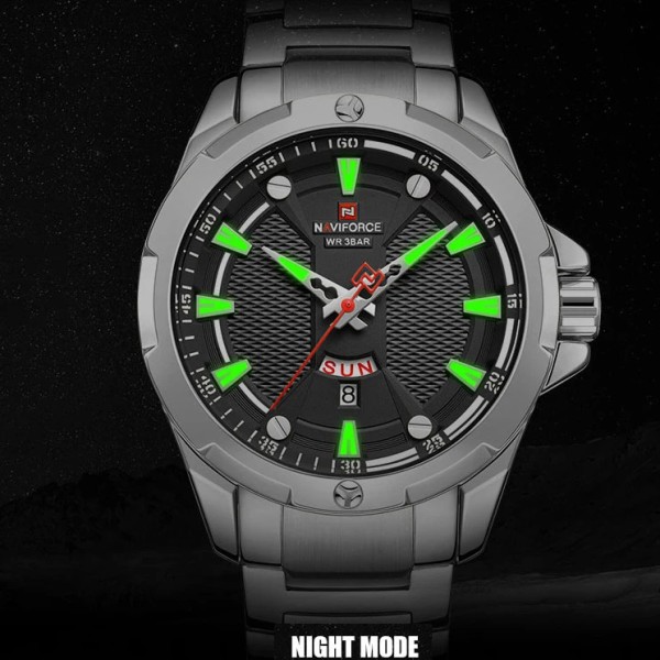 Herrklockor NAVIFORCE Top Luxury Märke Analog Watch Herr Rostfritt stål Vattentät Quartz Armbandsur Date Relogio Masculino coffee