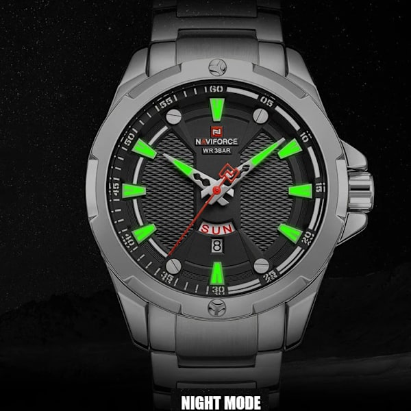 Herrklockor NAVIFORCE Top Luxury Märke Analog Watch Herr Rostfritt stål Vattentät Quartz Armbandsur Date Relogio Masculino Gold