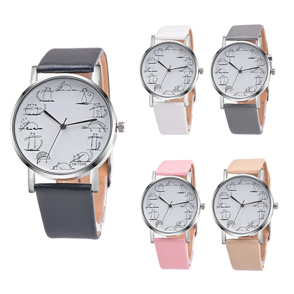 2022 Damklockor Casual Damklockor Kattklockor Damarmbandsur Quartz Billigt Pris relogio feminino 065826gray