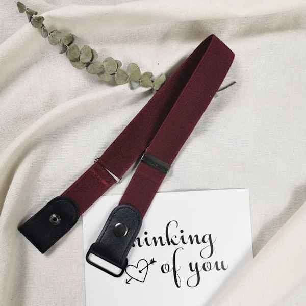 Enkelt Bälte Utan Spänne Elastiska Bälten För Dam Stretchrem Herr Jeans Cintos Utdragbar Barn Pojkar Flickor Cinturon Mujer-rem wine red belt 85-120cm