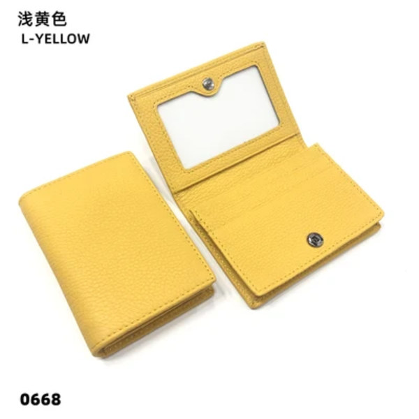 Visitkortshållare Dam Bifold Läder Kreditkortsfodral Case Anpassad Män Ko Äkta Läder yellow2
