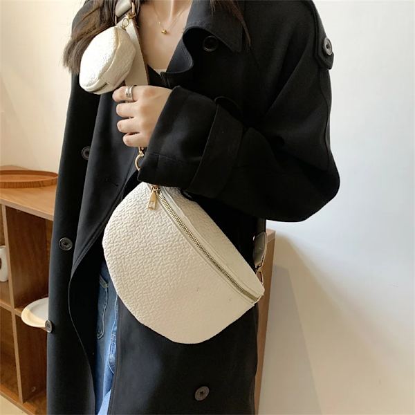Märke Kvinnlig Bältesväska Mode Läder Fanny pack Myntväska Hög kvalitet Dam Midjeväskor Designer axel Crossbody bröstväska Khaki