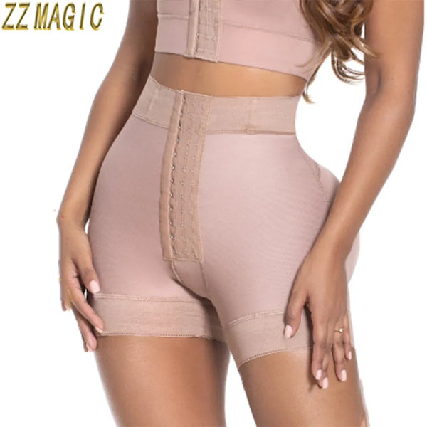 Fajas Colombianas Mujer Butt Lifter Shaper Waist trainer Body Shaper Höftformande shorts för kvinnor Slimmande underkläder Pink M