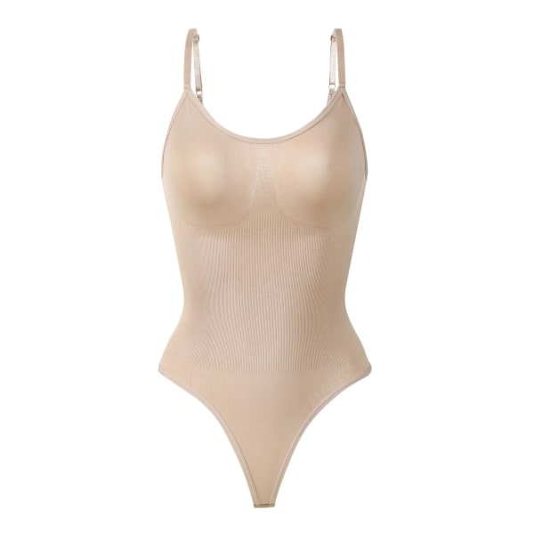 Flarixa Shapewear Dam Magkontroll Sömlös Body Shaper String String Elastisk Spaghetti Strap Body Plus Size Shaping Corset Beige M