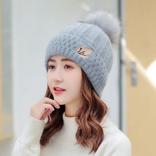 Vintervarma Hattar För Kvinnor Nytt Mode Koreanska Blandningar Tjock Varm Stickad Hatt Bonnets Skullies Beanie Hatt Wine red