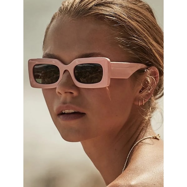 Mode Vintage Fyrkantiga Solglasögon Dam Gradient Tea Solglasögon Sommar Resa Retro Glasögon Män Oculos De Sol Feminino leopard gray with pouch and cloth