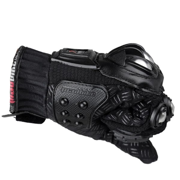 Utomhussporter Hel Finger Riddare Ridning Motorcykelhandskar Andningsbart Mesh Tyg Herr Stålhandskar black M
