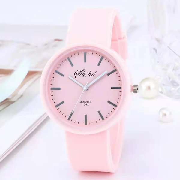 2021 Nytt enkelt silikonmärke WOKAI Casual Quartz Watch Dam Kristall Silikon Klockor Relogio Feminino Watch Gold