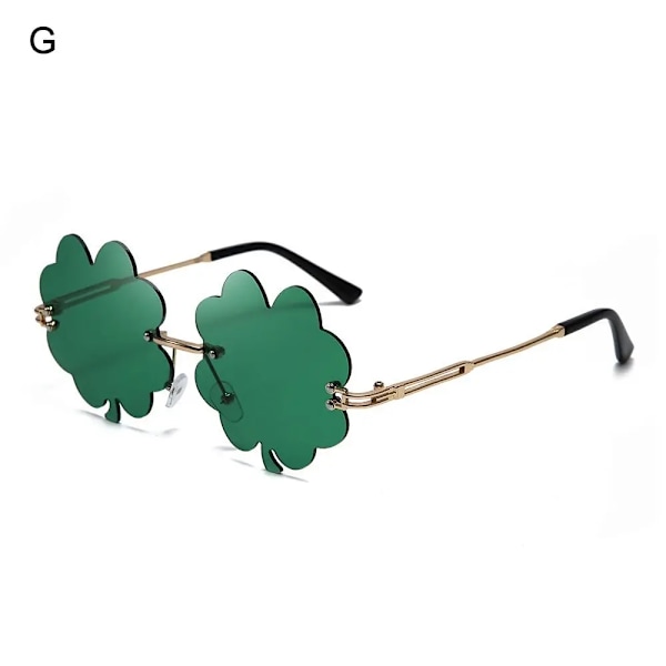 Solglasögon St. Patrick's Day Green Four Leaf Clover Glasögon Leprechaun Dräktglasögon Irish Shamrock Solglasögon G