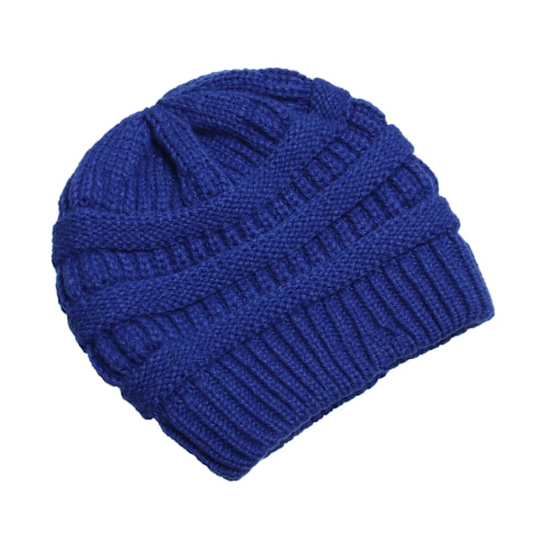 25 Färgade Enfärgade Beanies Kvinnor Stickade Beanie Hatt Mode Höst Vinter Varma Hattar SkulliesCap För Kvinnor Blue