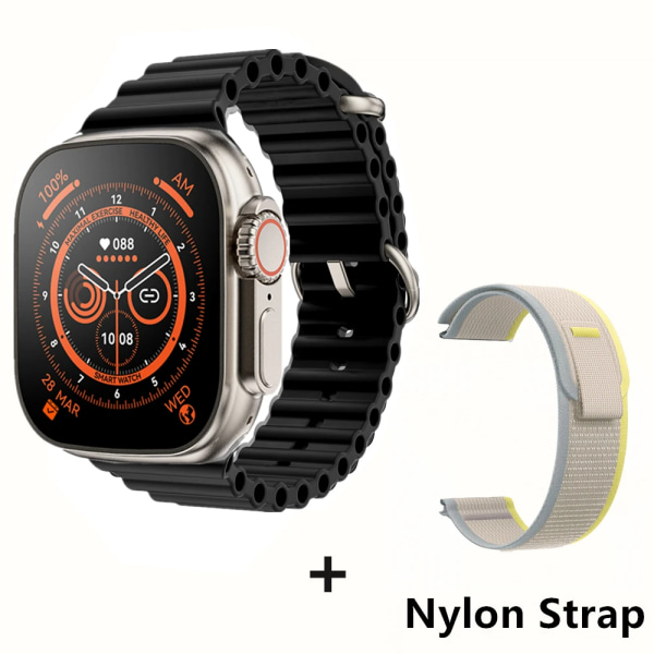 49mm Ny Smart Watch För Apple Ultra 8 NFC GPS Track Herr Dam Smartwatch Series 8 Termometer BluetoothCall Vattentät Sport black and xiaobaiNL